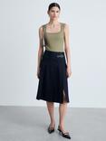 Mango Rayo Square Neck Top, Khaki