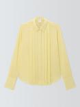 John Lewis Pleated Silk Blouse, Light Yellow