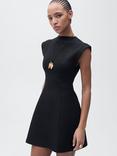 Mango Domino Knit Mini Dress, Black