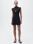 Mango Domino Knit Mini Dress, Black