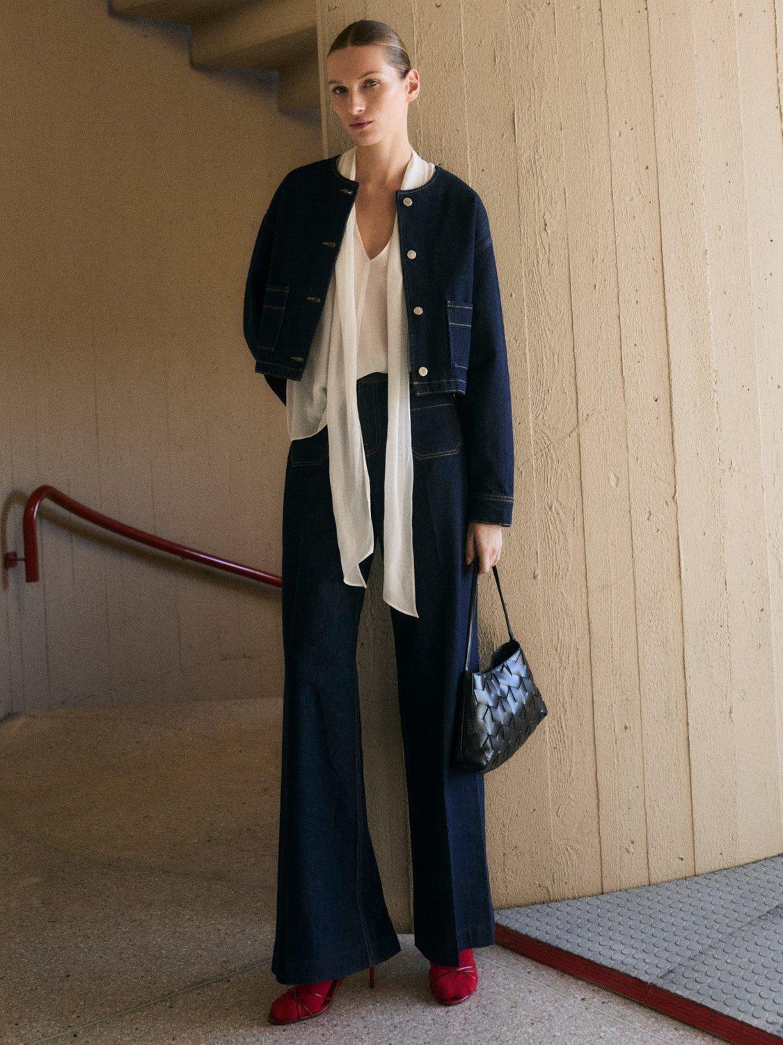 Product image 2 of 7, which shows Mango Pipa Denim Jacket, Open Blue, S