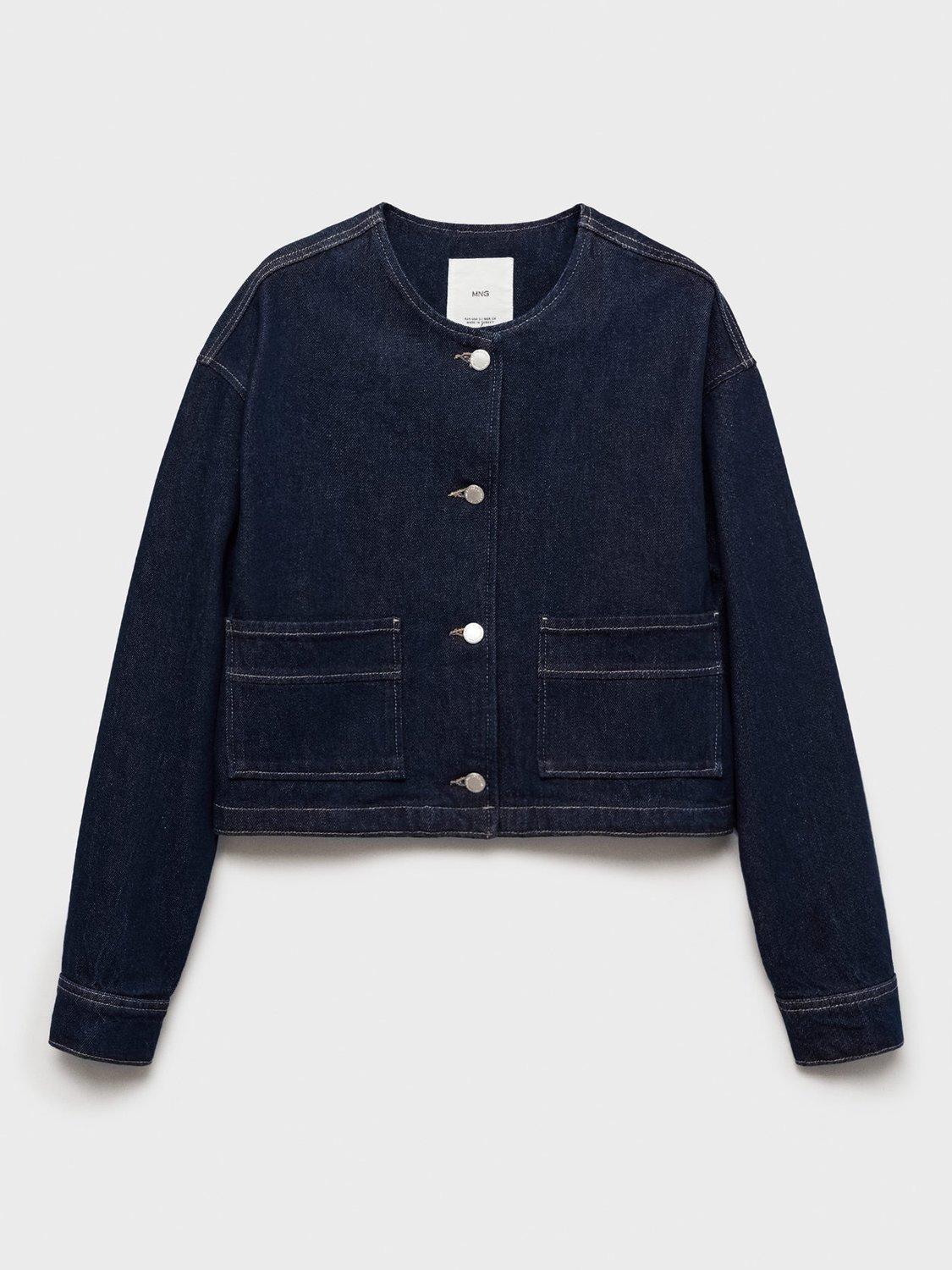 Product image 3 of 7, which shows Mango Pipa Denim Jacket, Open Blue, S