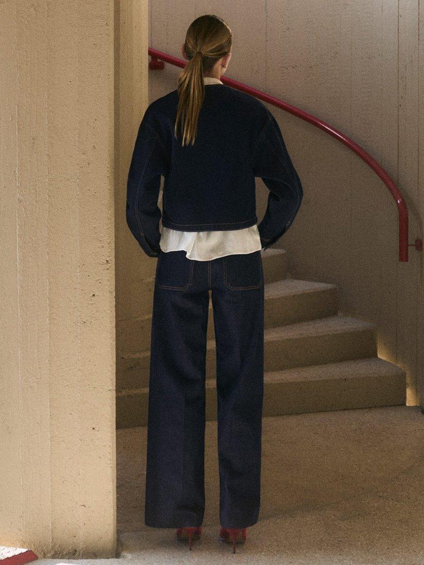 Product image 4 of 7, which shows Mango Pipa Denim Jacket, Open Blue, S