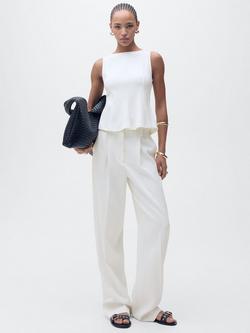 Mango Coqui Peplum Hem Top, White