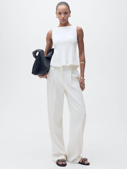 Mango Coqui Peplum Hem Top, White