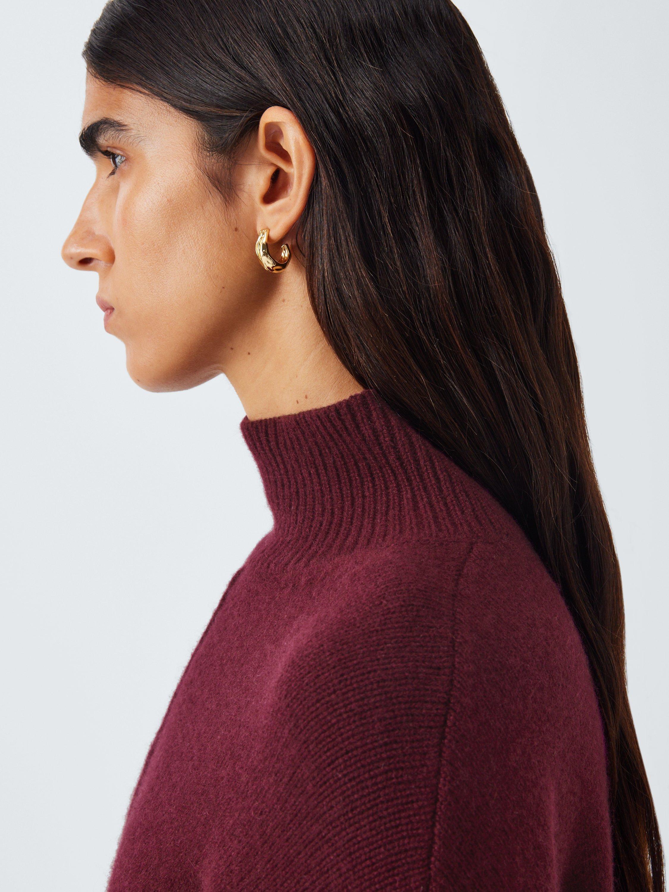 Product image 6 of 6, which shows John Lewis Cashmere Cape Jumper, Berry, XS