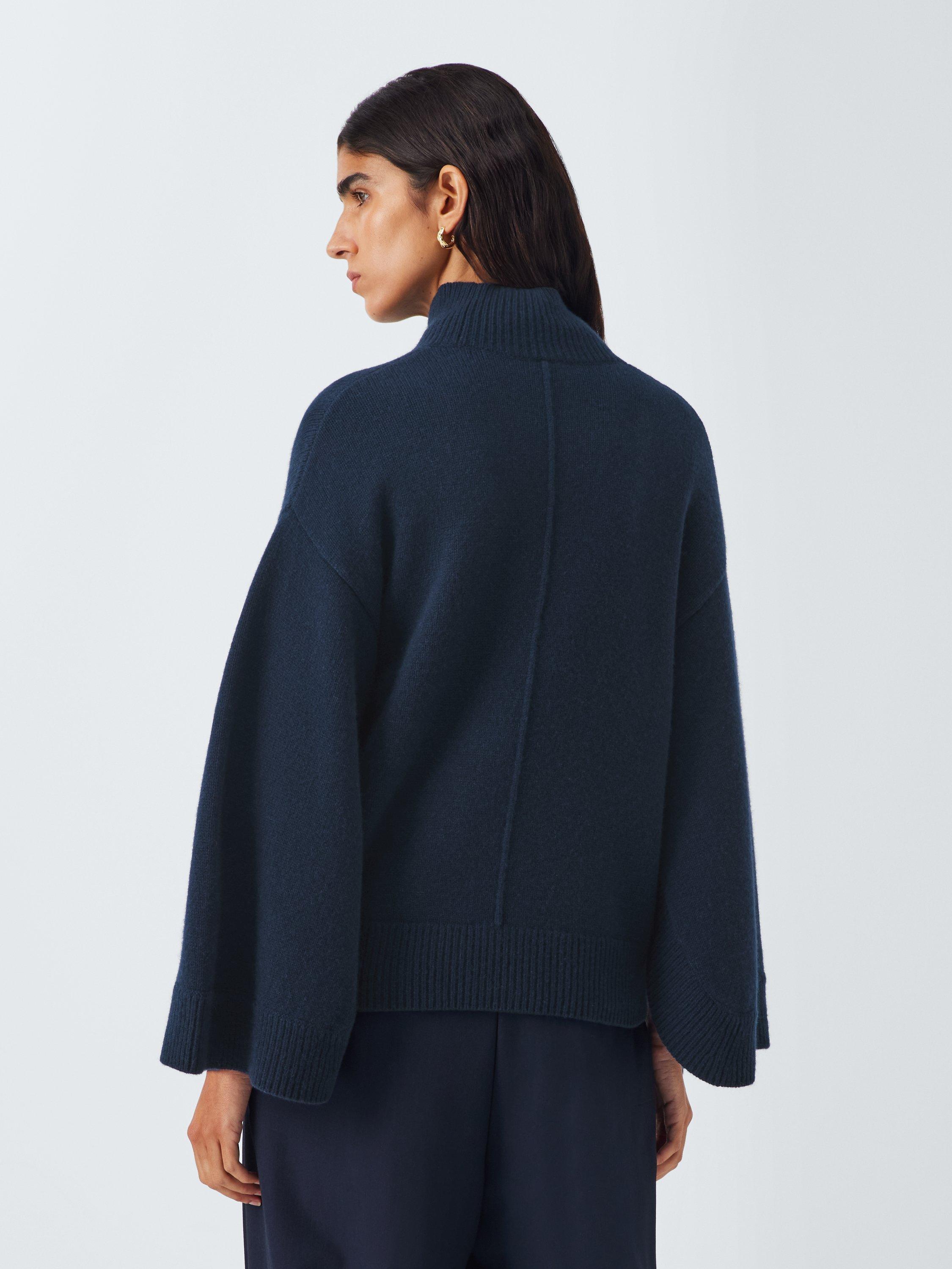 Product image 2 of 6, which shows John Lewis Cashmere Cape Jumper, Navy, XS