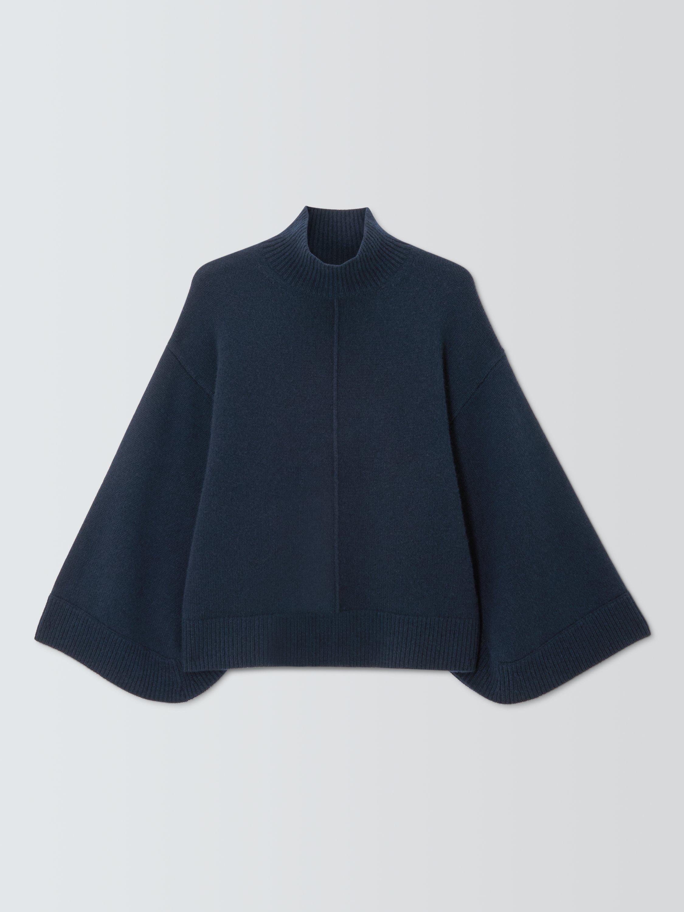 Product image 4 of 6, which shows John Lewis Cashmere Cape Jumper, Navy, XS