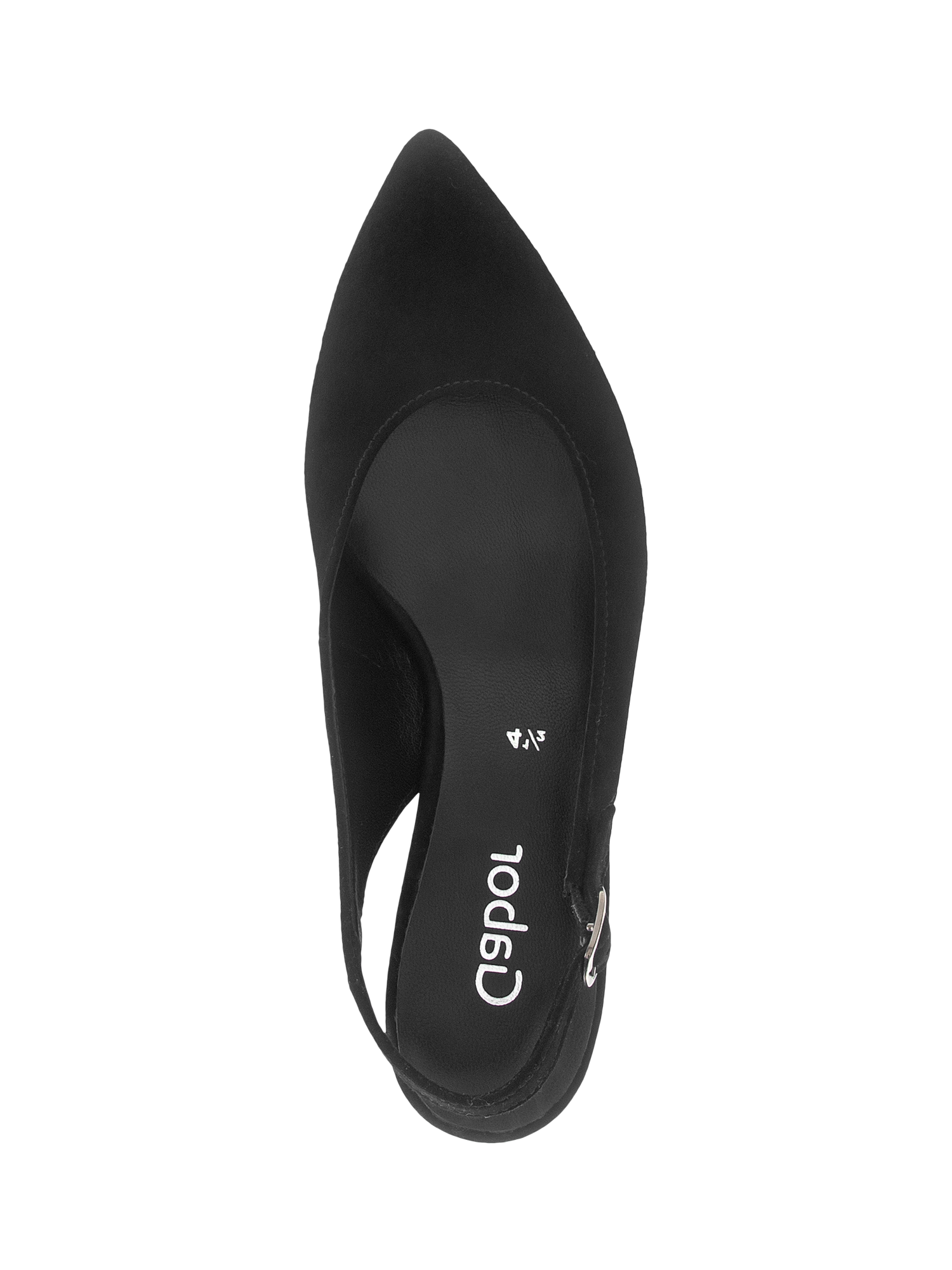 Product image 2 of 4, which shows Gabor Editor Slingback Kitten Heel Shoes, Black, 3