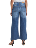ICHI Twiggy Cropped Wide Leg Jeans, Medium Blue