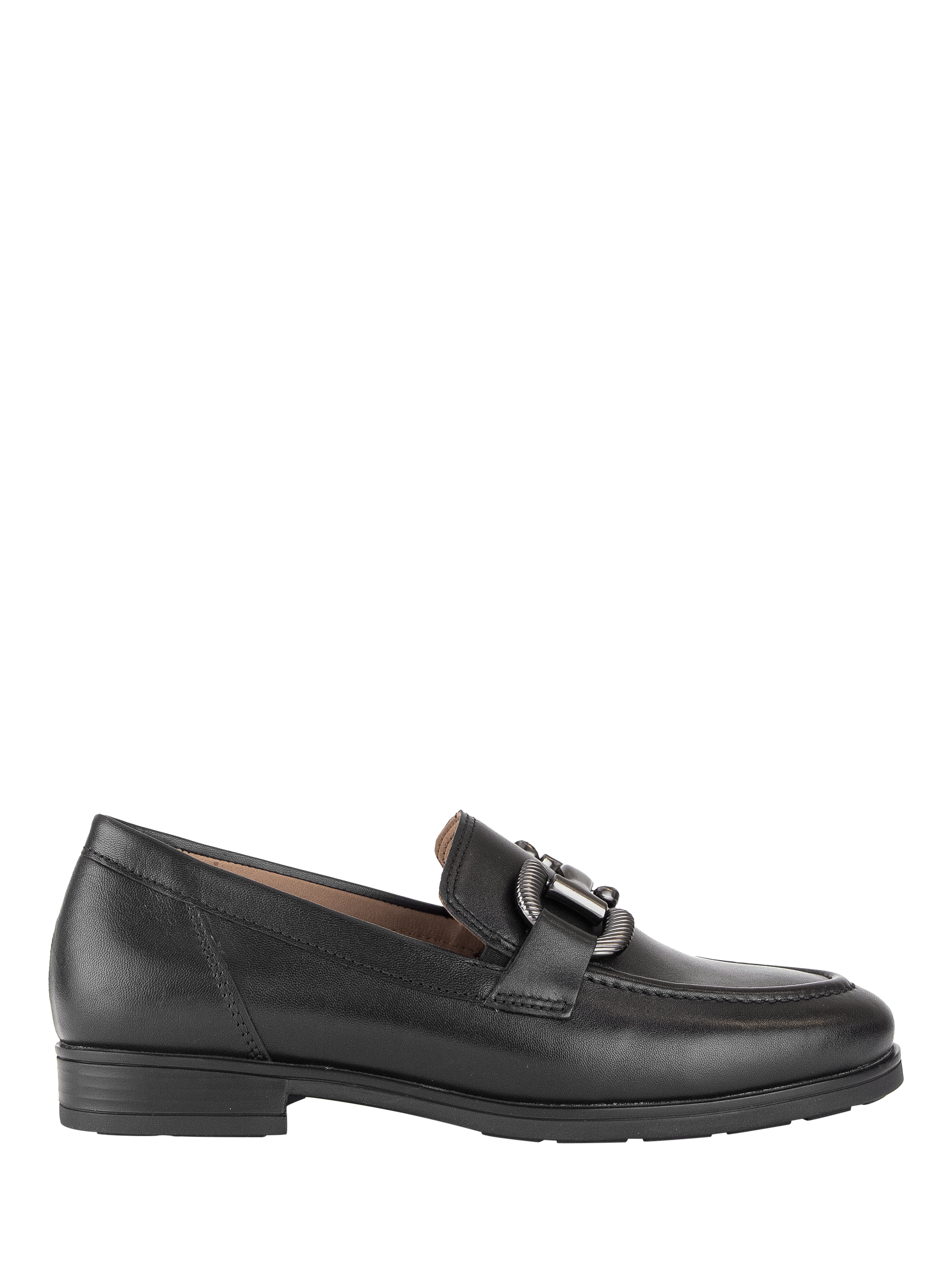Product image 1 of 4, which shows Gabor Dupri Wide Fit Leather Loafers, Black, 4.5