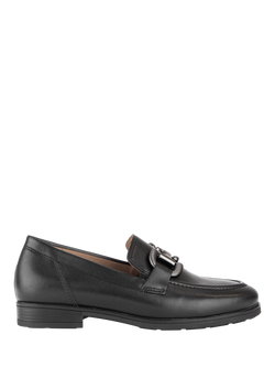 Gabor Dupri Wide Fit Leather Loafers, Black