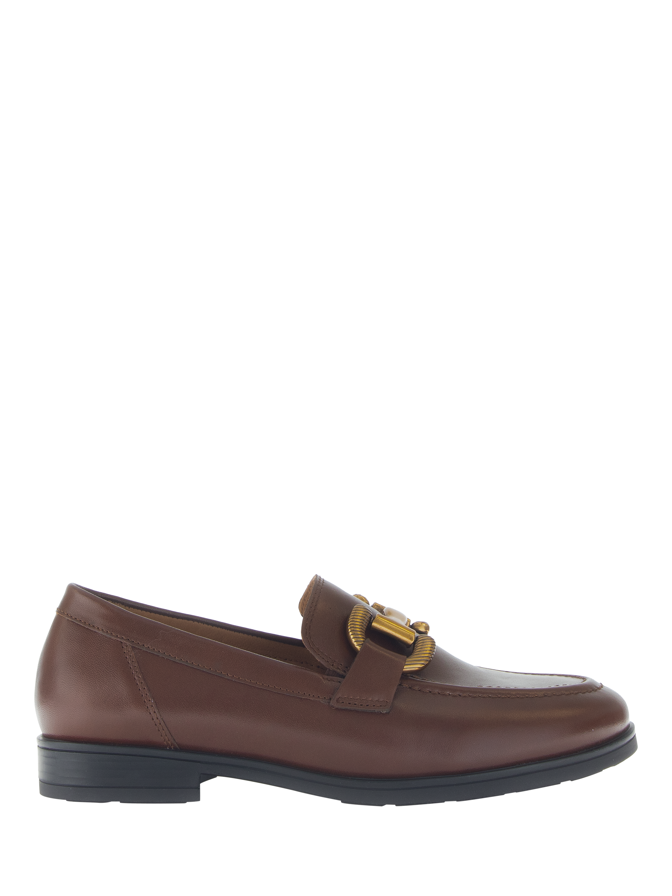 Product image 1 of 4, which shows Gabor Dupri Wide Fit Leather Loafers, Brown, 4.5