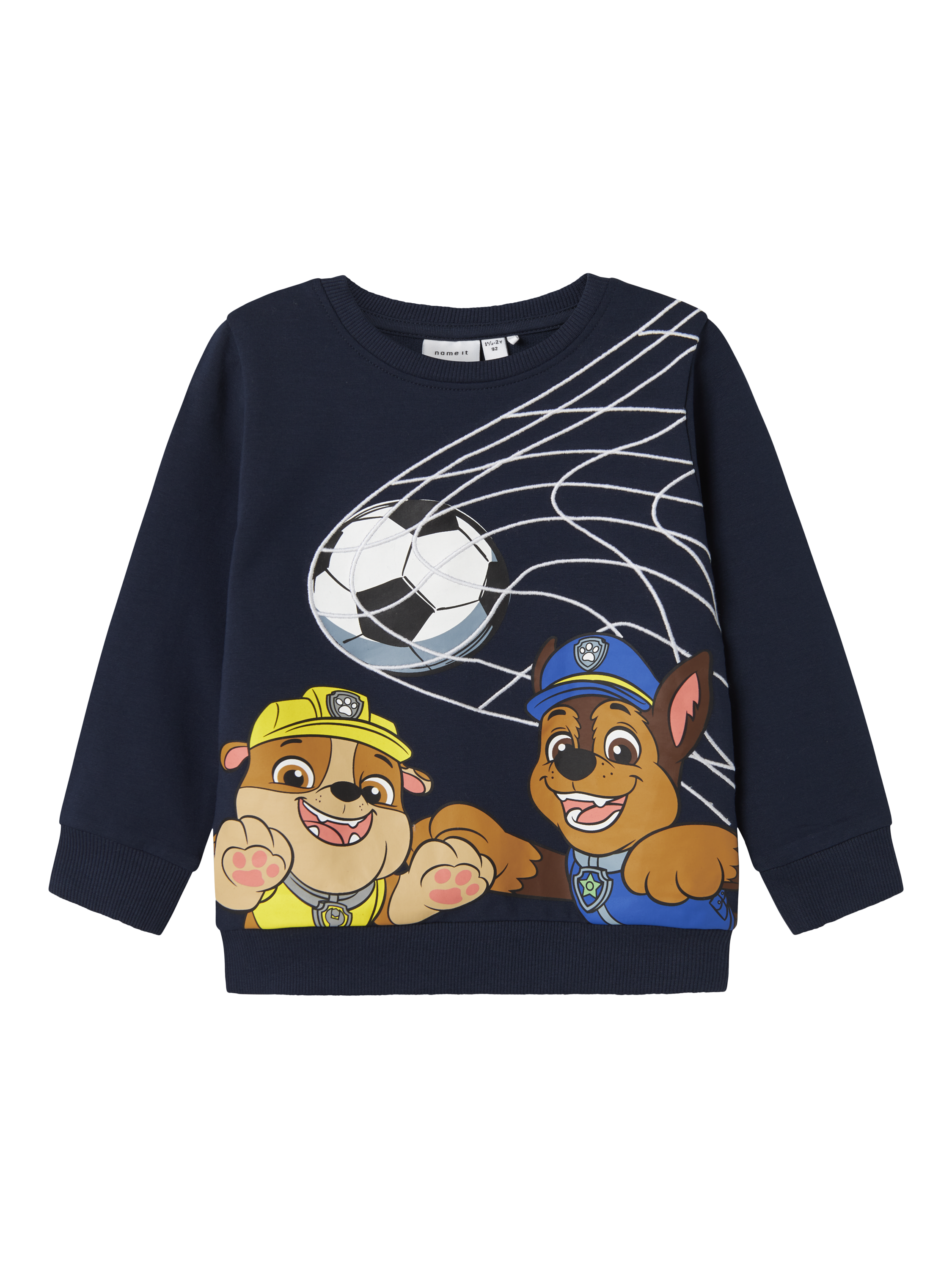 Product image 1 of 3, which shows NAME IT Kids' Cotton Paw Patrol Crew Neck Sweatshirt, Navy Blazer, 18-24 months