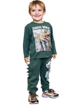 NAME IT Kids' Cotton Jurassic World 3D Jogging Bottoms, Garden Topiary