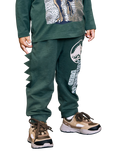 NAME IT Kids' Cotton Jurassic World 3D Jogging Bottoms, Garden Topiary