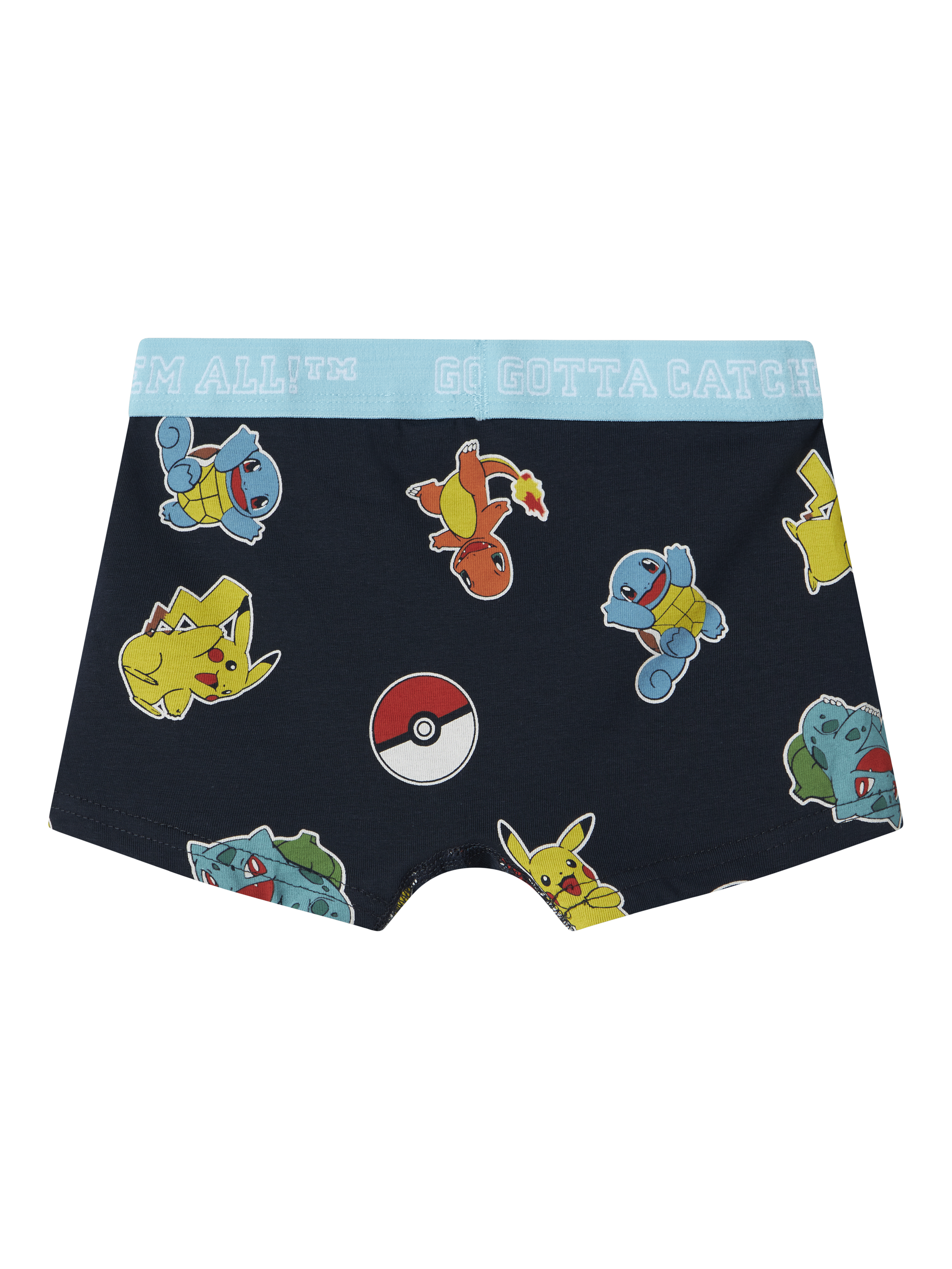 Product image 2 of 4, which shows NAME IT Kids' Cotton Pokémon Boxer Shorts, Pack of 2, Black, 4 years
