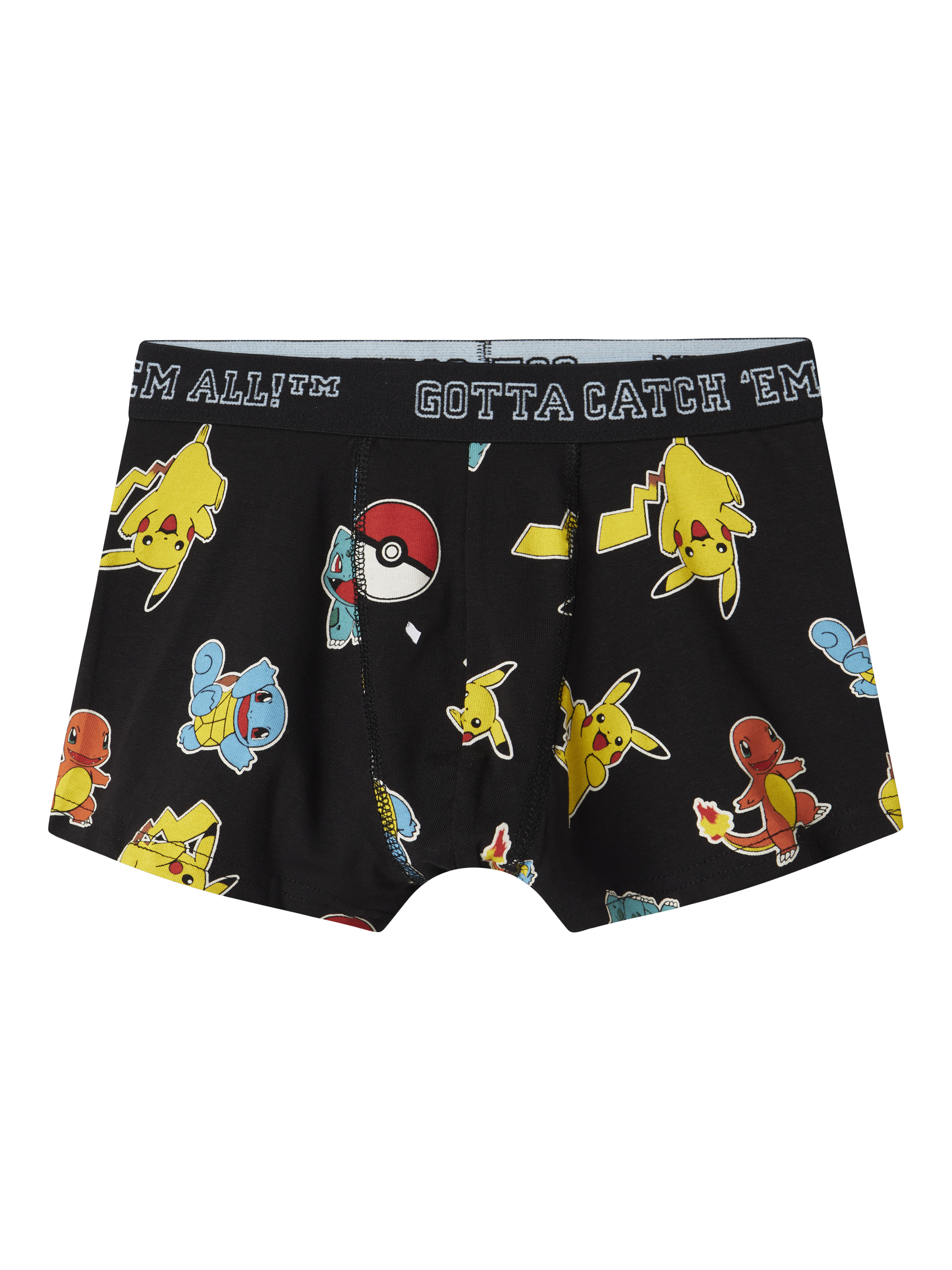 Product image 3 of 4, which shows NAME IT Kids' Cotton Pokémon Boxer Shorts, Pack of 2, Black, 4 years