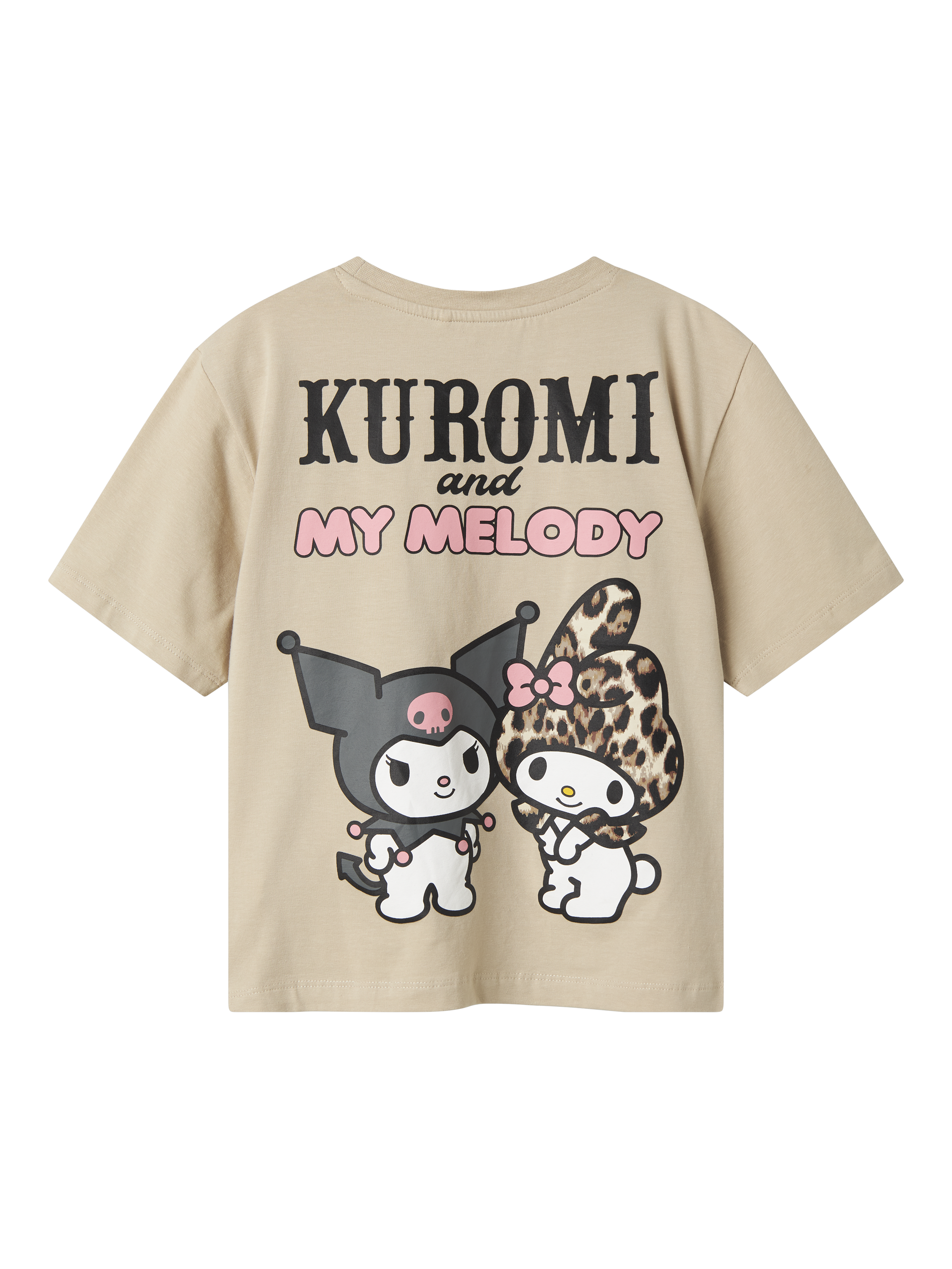 Product image 2 of 3, which shows NAME IT Kids' Cotton Short Sleeved Hello Kitty Kuromi T-Shirt, Peyote, 6 years