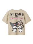 NAME IT Kids' Cotton Short Sleeved Hello Kitty Kuromi T-Shirt, Peyote