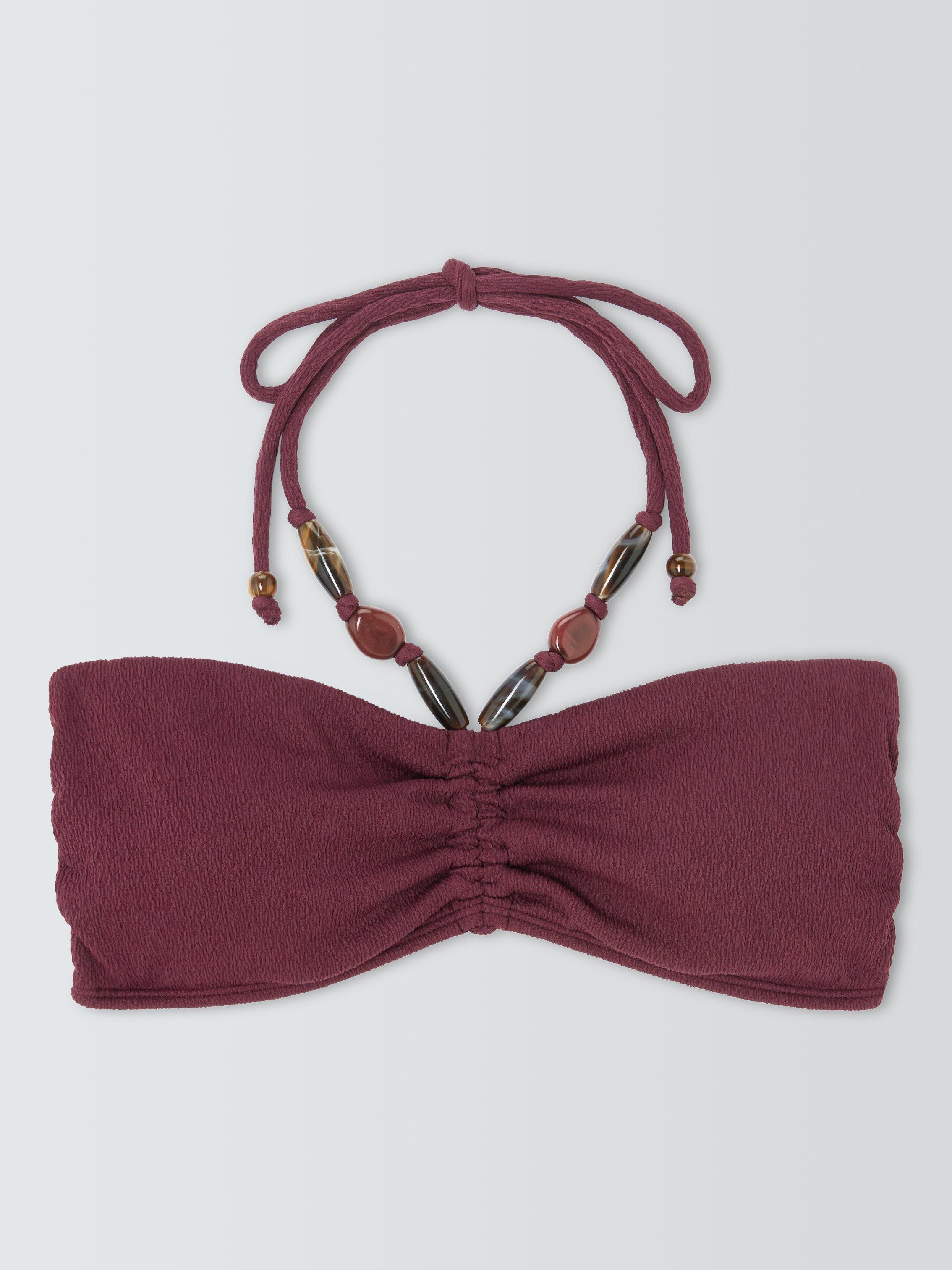 Product image 4 of 6, which shows John Lewis Cabo Bandeau Bikini Top, Fig, 8