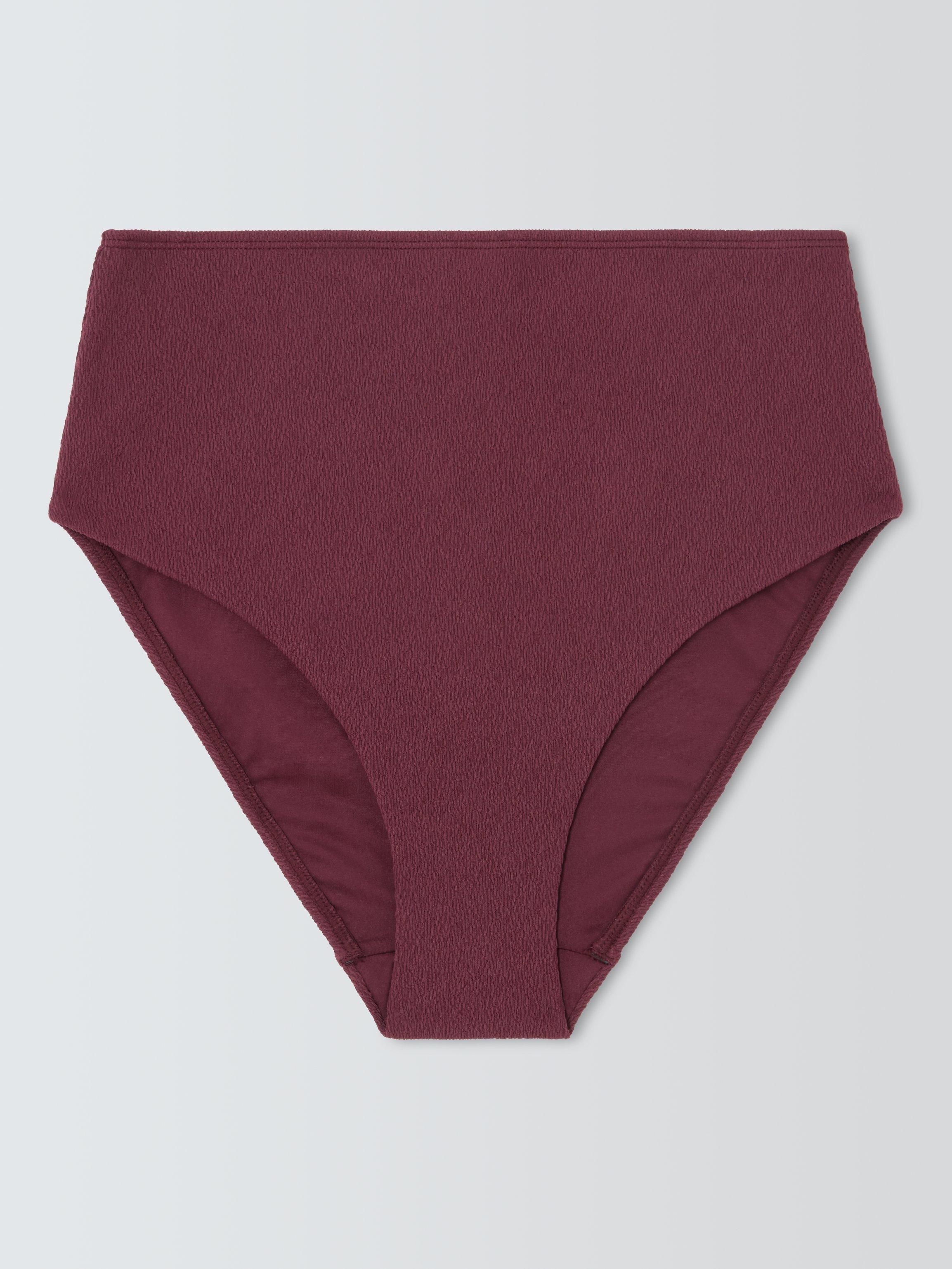 Product image 4 of 6, which shows John Lewis Cabo High Waist Bikini Bottoms, Berry, 8