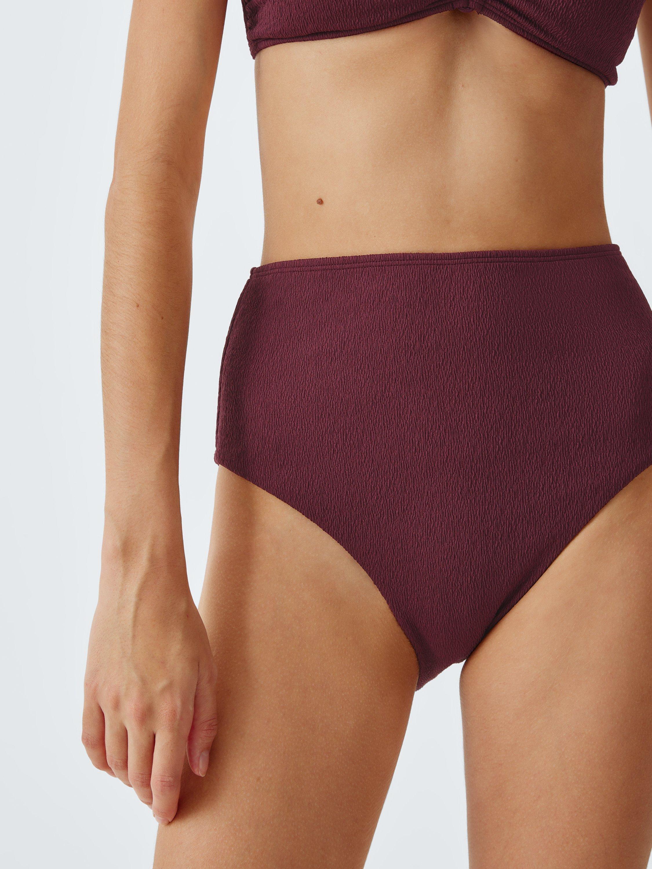 Product image 5 of 6, which shows John Lewis Cabo High Waist Bikini Bottoms, Berry, 8