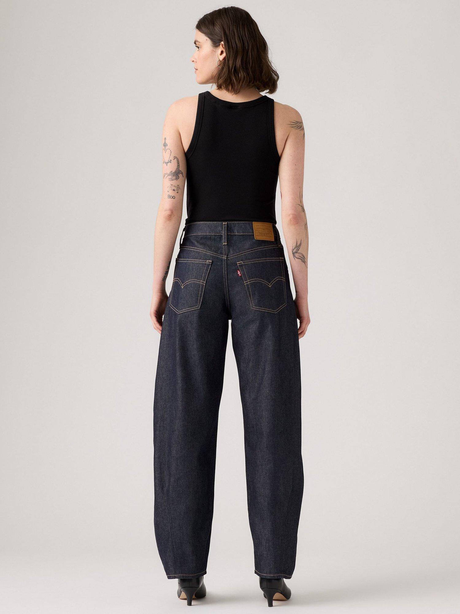 Product image 2 of 4, which shows Levi's Baggy Cotton Denim Barrel Dad Jeans, Soft Rigid, W24/L30