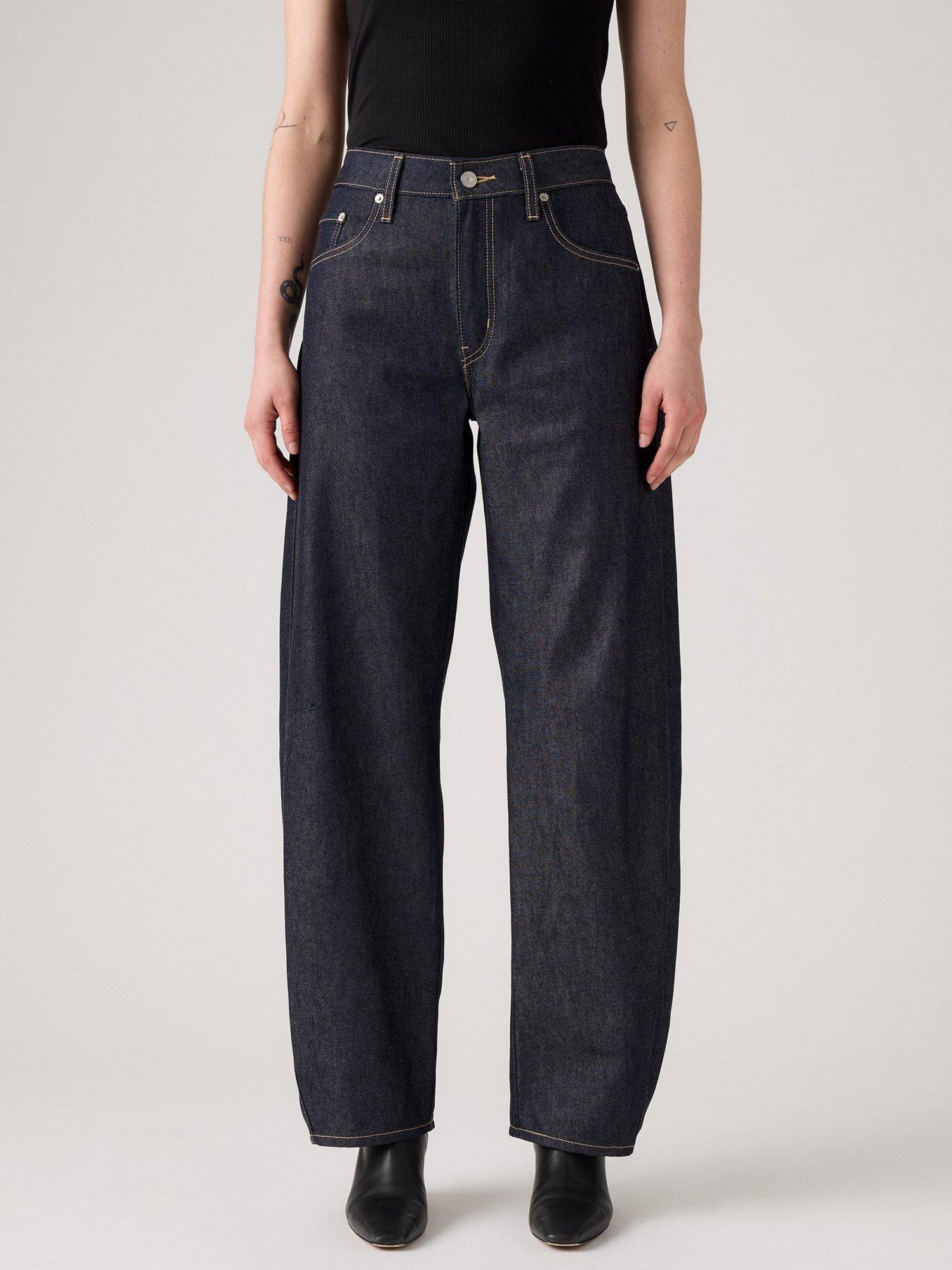 Product image 4 of 4, which shows Levi's Baggy Cotton Denim Barrel Dad Jeans, Soft Rigid, W24/L30