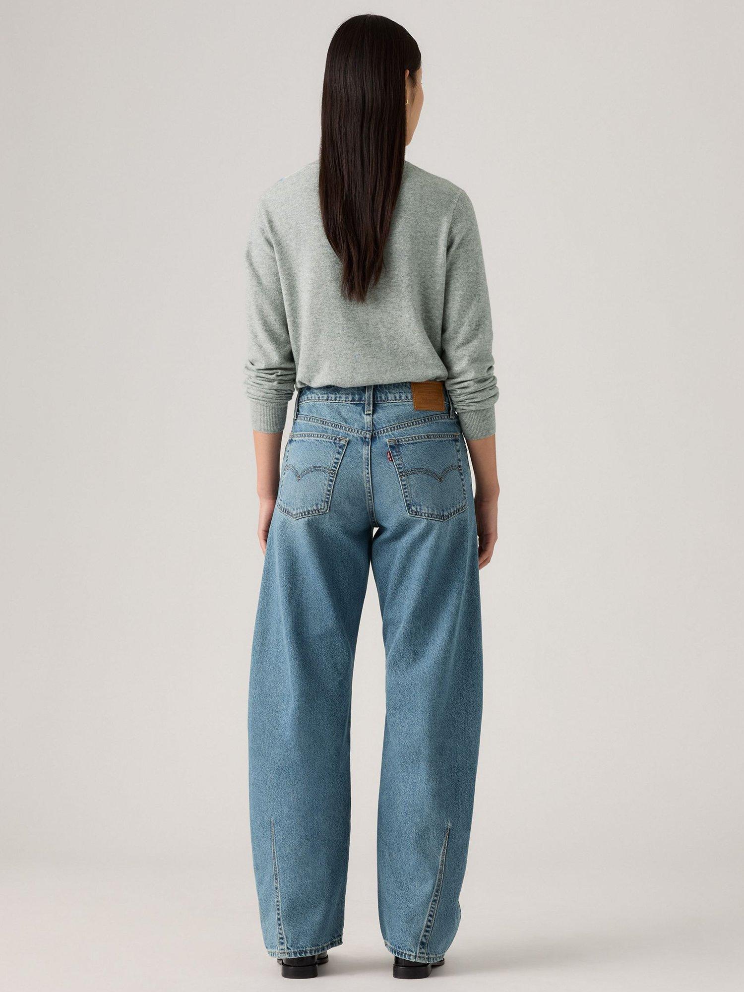 Product image 2 of 4, which shows Levi's Baggy Cotton Denim Barrel Dad Jeans, Easy Days, W24/L30