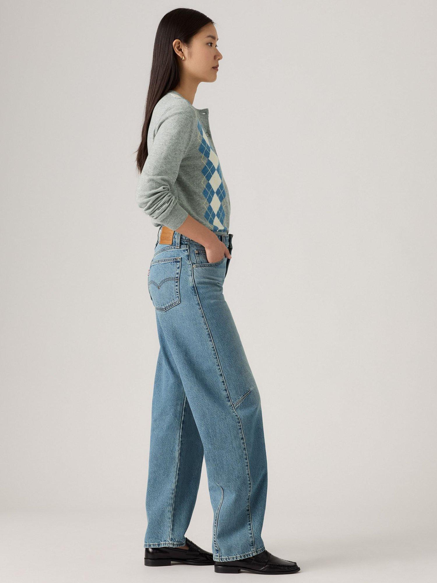 Product image 3 of 4, which shows Levi's Baggy Cotton Denim Barrel Dad Jeans, Easy Days, W24/L30
