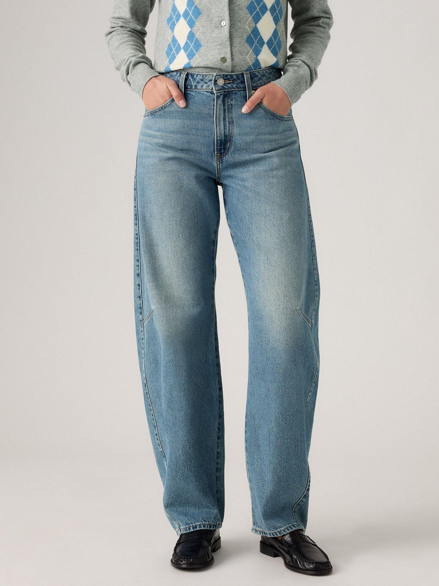 Product image 4 of 4, which shows Levi's Baggy Cotton Denim Barrel Dad Jeans, Easy Days, W24/L30