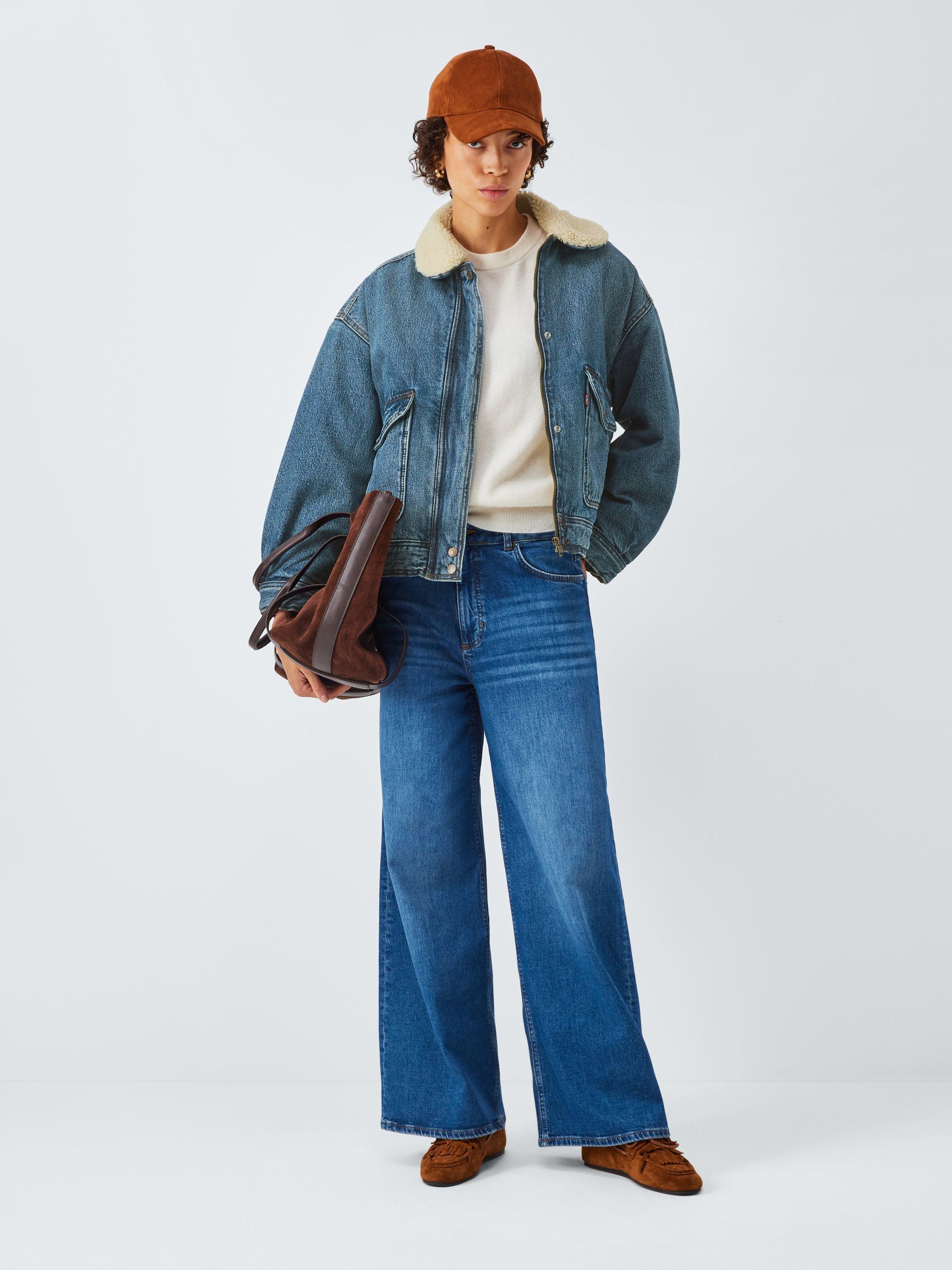 Product image 3 of 6, which shows Levi's Sherpa Denim Bomber Jacket, Turning Heads, M