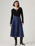 Levi's Yoked High Rise Cotton Western Midi Skirt