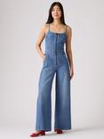 Levi's Bustier Wide Leg Sleeveless Cotton Denim Jumpsuit