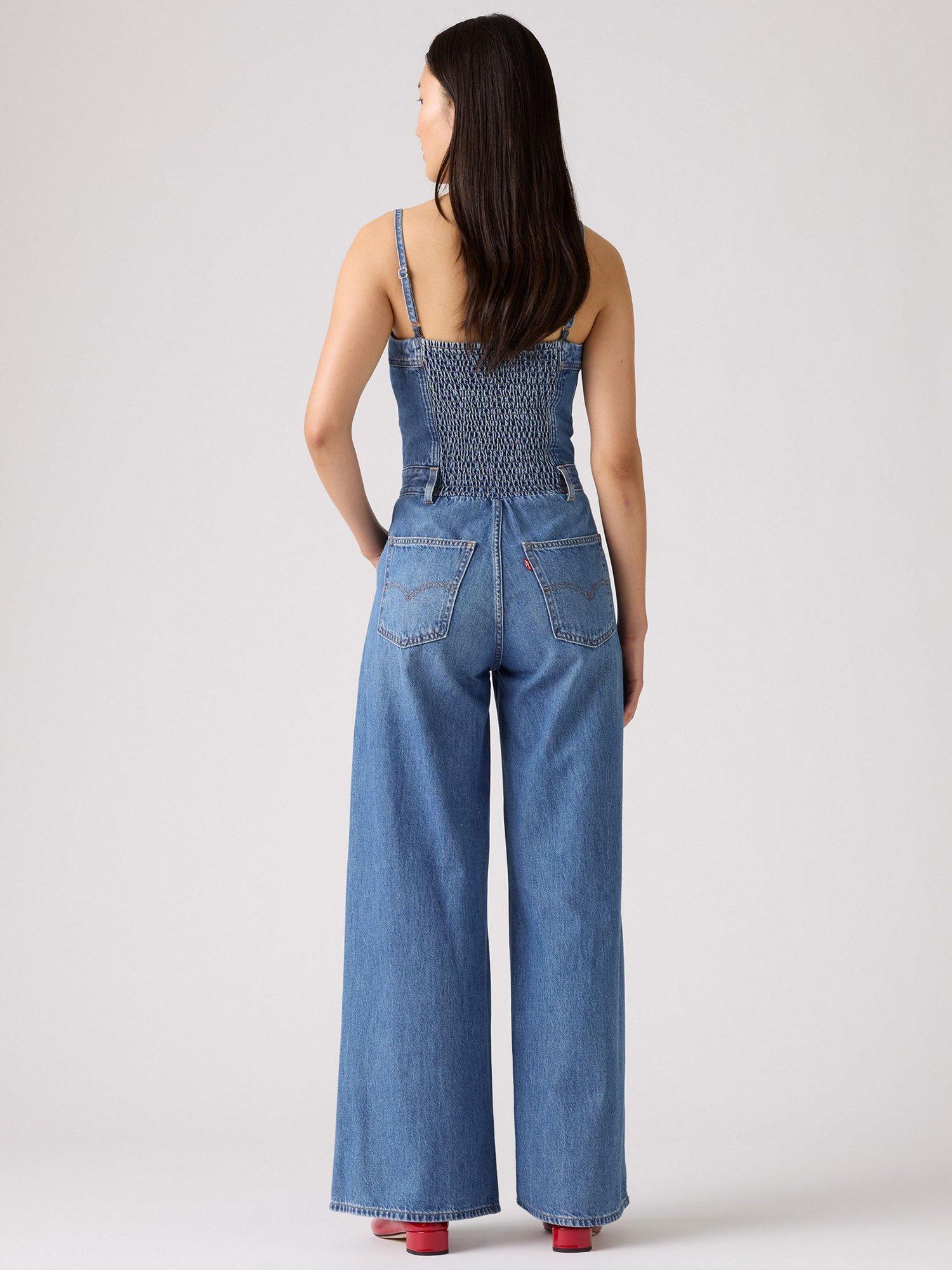 Product image 3 of 3, which shows Levi's Bustier Wide Leg Sleeveless Cotton Denim Jumpsuit, Vintage Vibe, XS