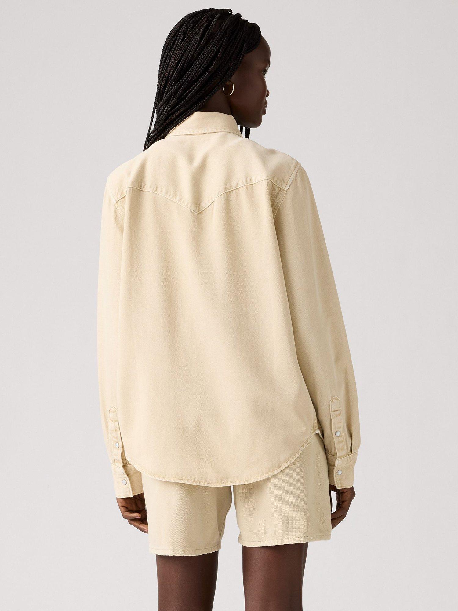 Product image 2 of 3, which shows Levi's Iconic Western Cotton Blend Shirt, Natural, XS