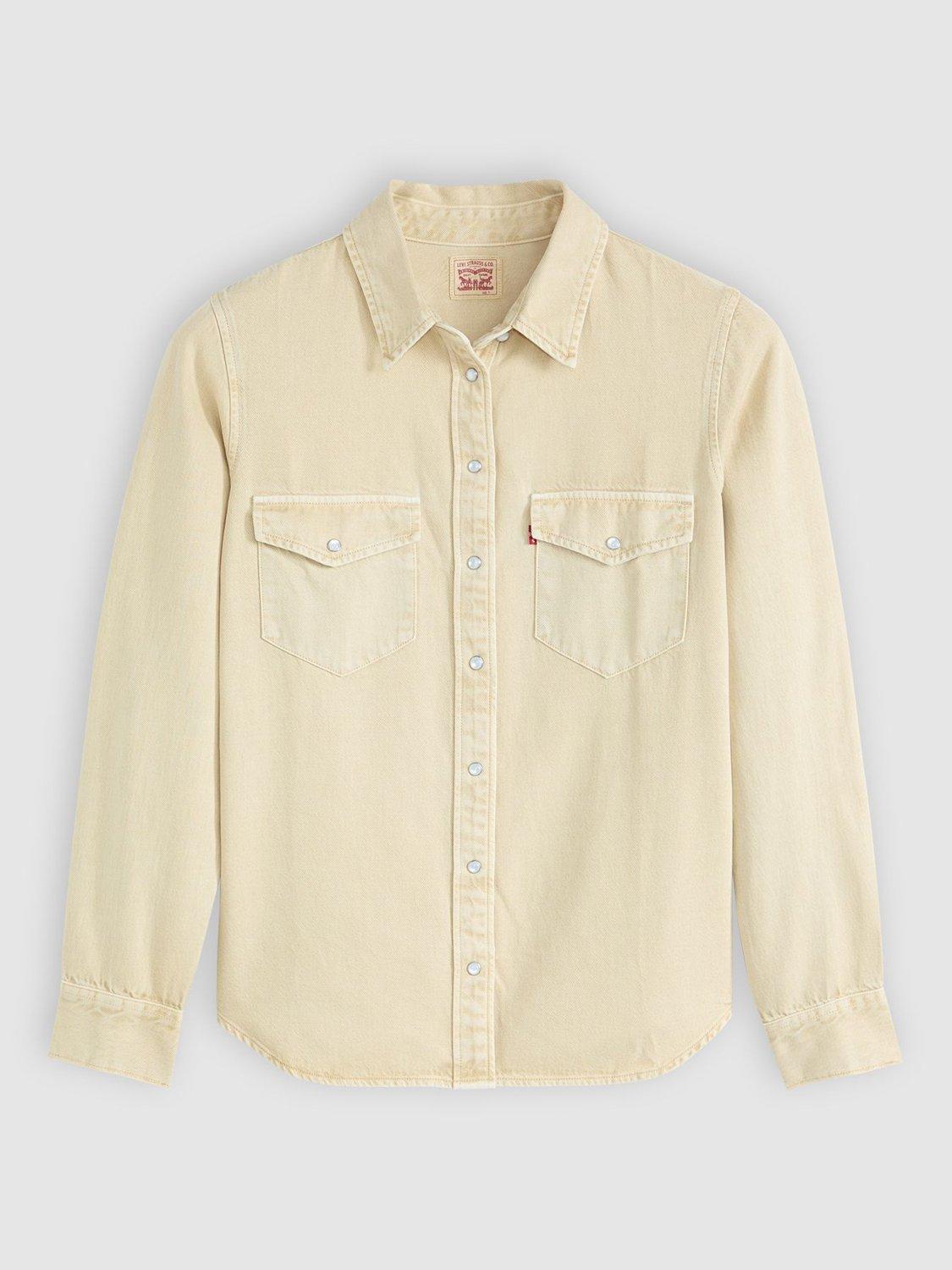 Product image 3 of 3, which shows Levi's Iconic Western Cotton Blend Shirt, Natural, XS