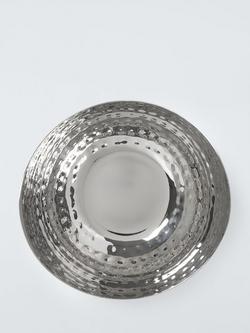 John Lewis Hammered Stainless Steel Angled Serving Bowl, Silver - view 2, Silver