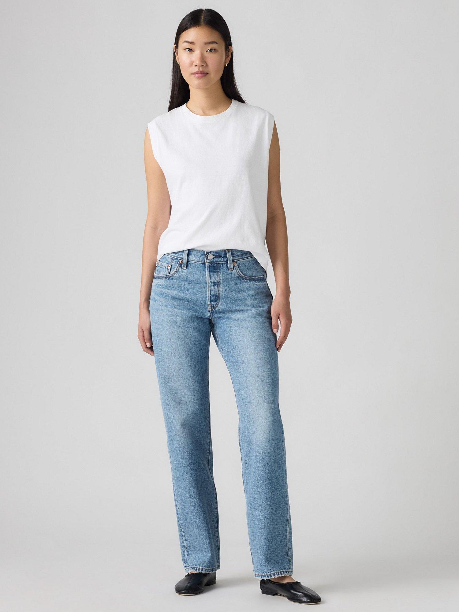 Product image 1 of 3, which shows Levi's 501 90's Mid Rise Straight Jeans, In Love With You, W24/L30