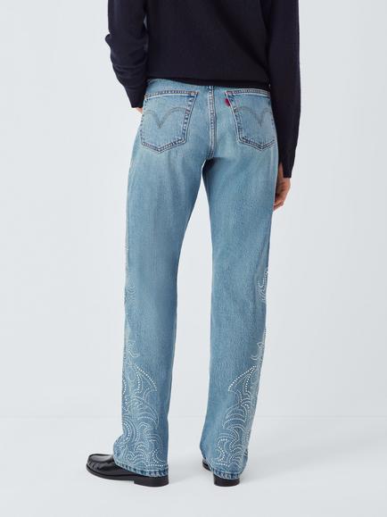 Levi's Curve 501 Diamante Straight Jeans, Denim Venom - view 2, Denim Venom