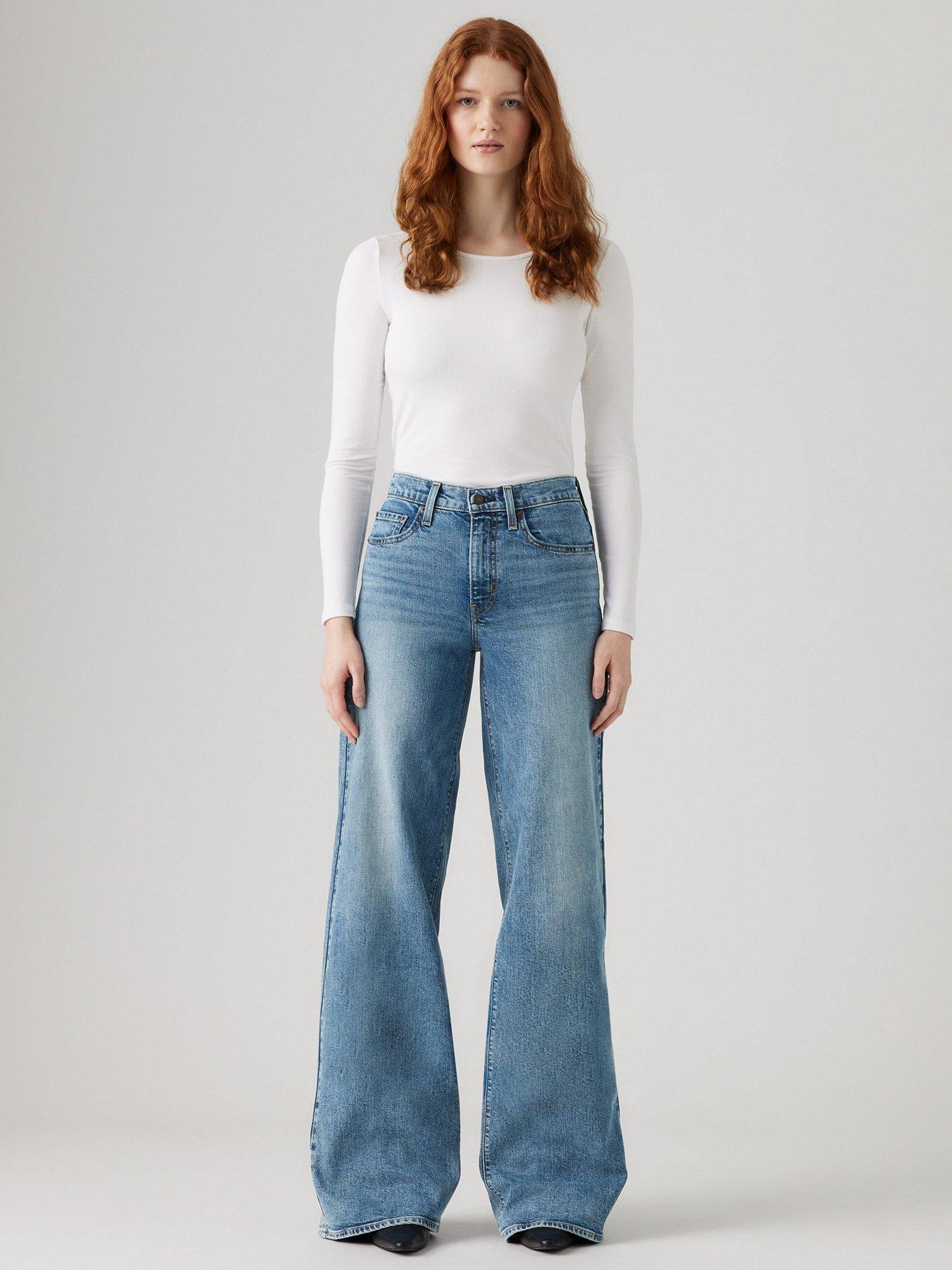 Product image 1 of 4, which shows Levi's 728 High Rise Wide-Leg Cotton Denim Jeans, Sweet Success, W24/L32