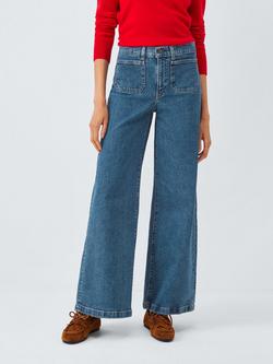 Levi's 728 High Rise Tailored Wide Leg Jeans, Mosey Mid Stone, Mosey Mid Stone
