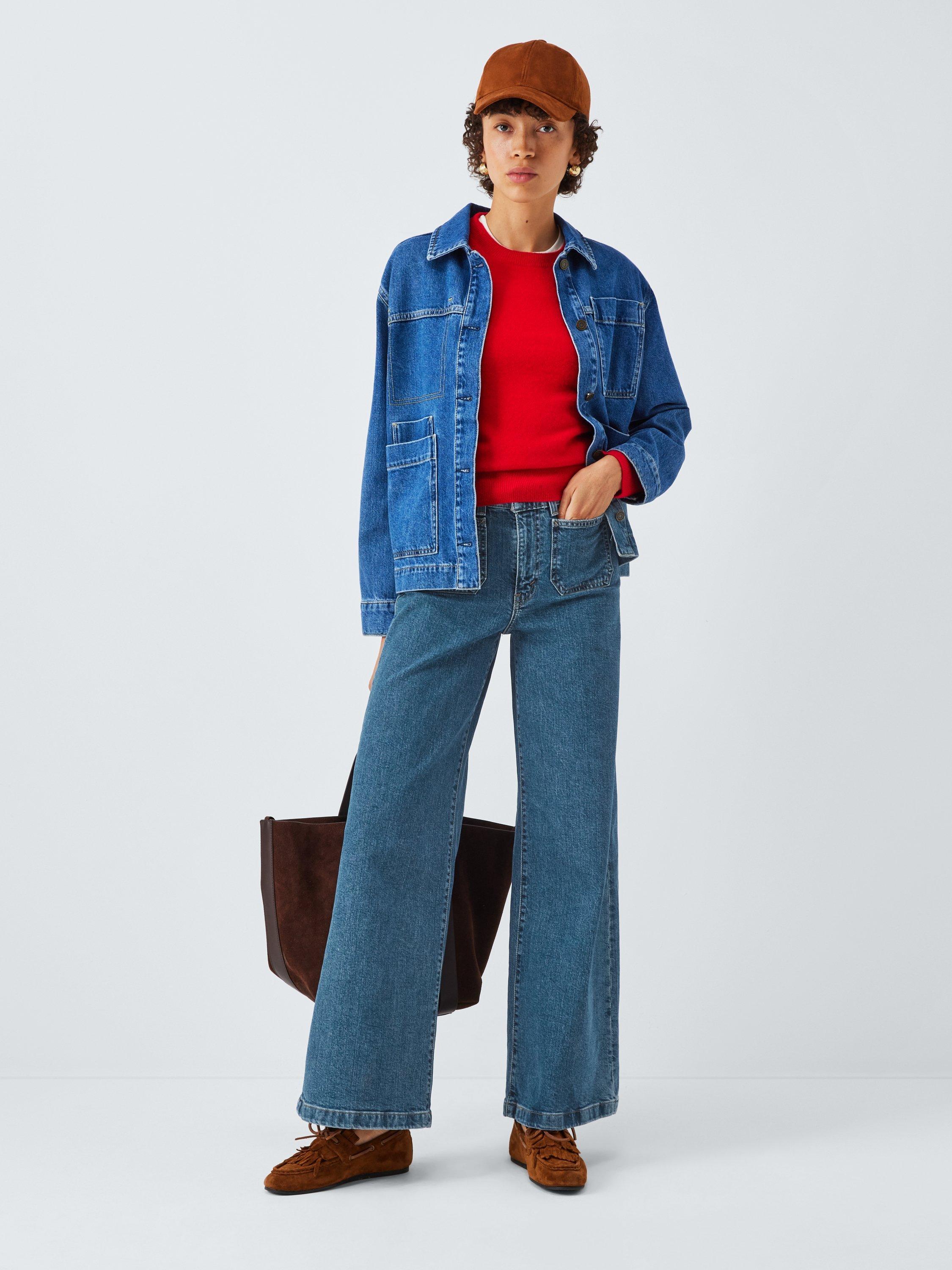 Product image 3 of 6, which shows Levi's 728 High Rise Tailored Wide Leg Jeans, Mosey Mid Stone, W24/L32