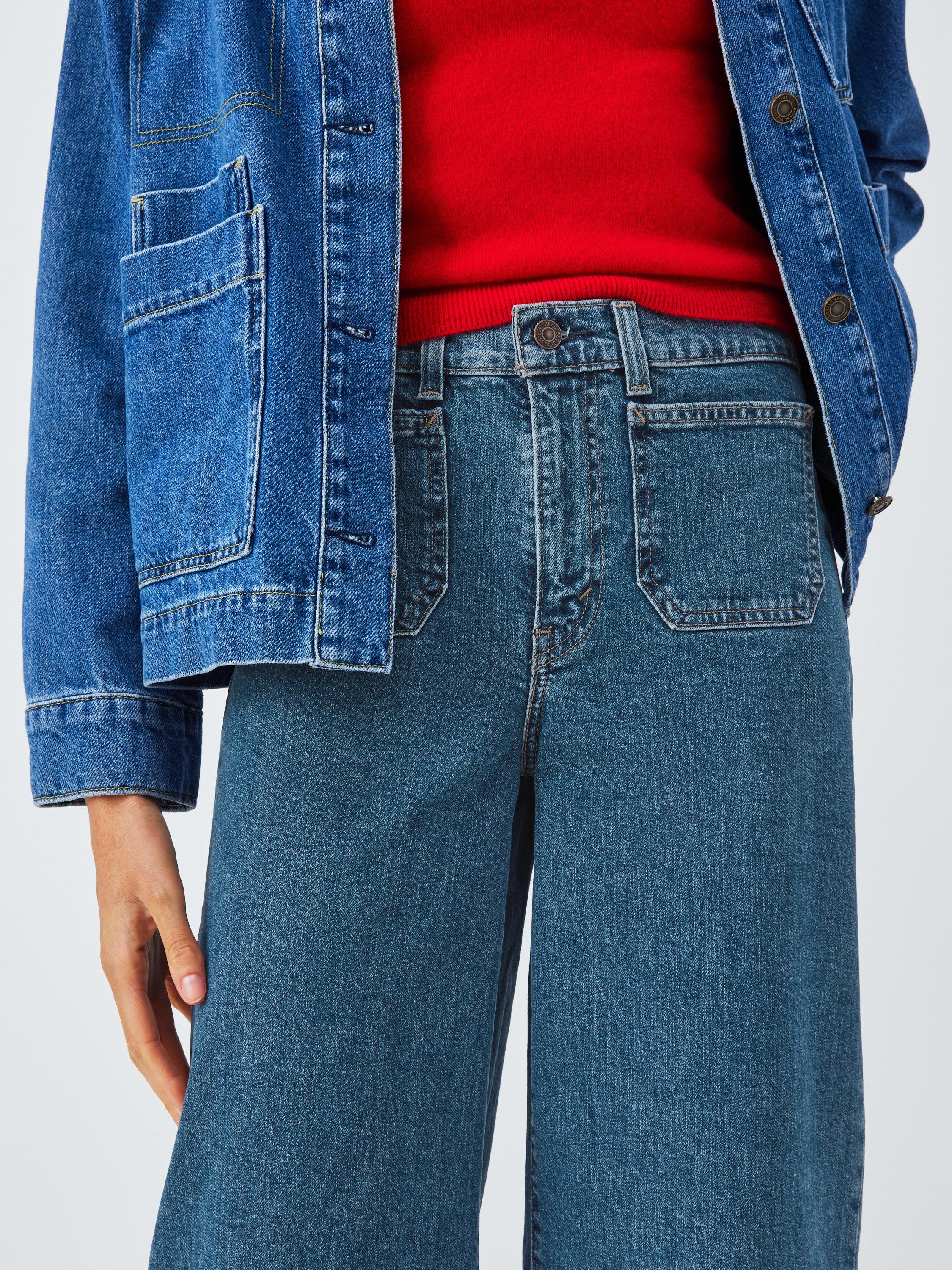 Product image 5 of 6, which shows Levi's 728 High Rise Tailored Wide Leg Jeans, Mosey Mid Stone, W24/L32