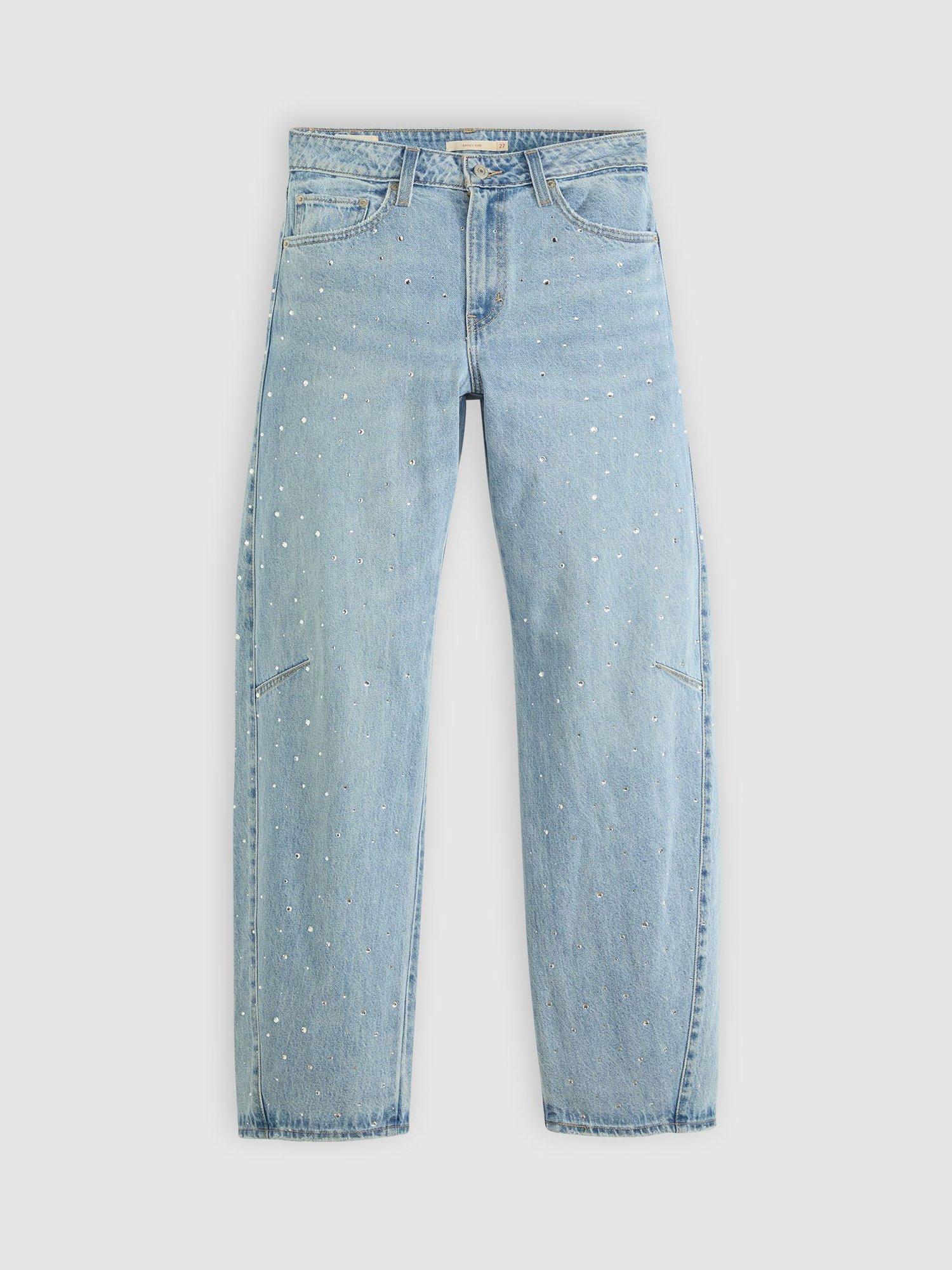 Product image 4 of 4, which shows Levi's Baggy Cotton Denim Barrel Dad Jeans, Dazzle Me, W24/L30
