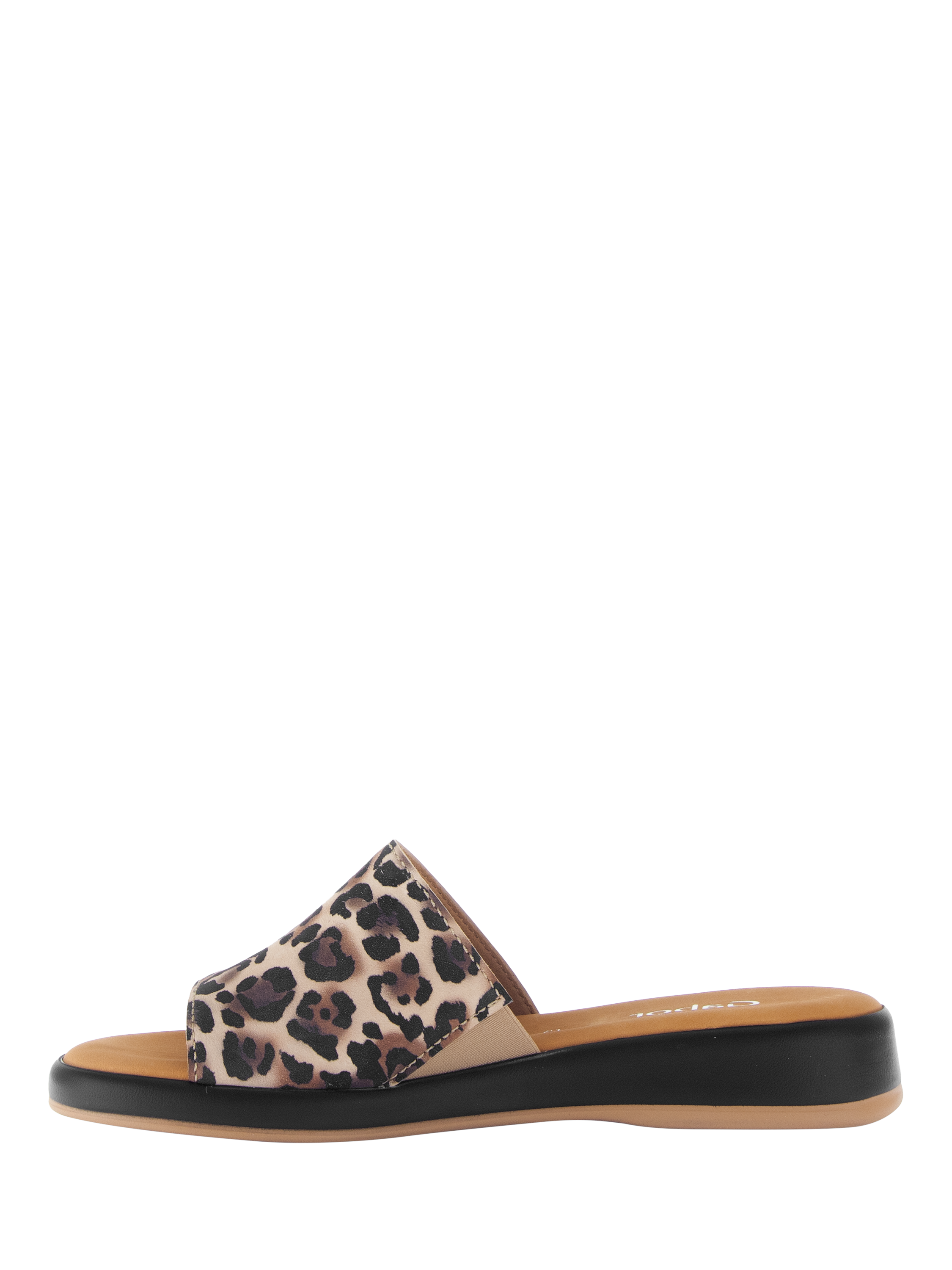 Product image 4 of 4, which shows Gabor Oakwood Wide Fit Suede Mule Sandals, Brown/Black/Multi, 3