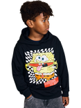 NAME IT Kids' Cotton Blend SpongeBob SquarePants Hooded Sweat, Blackshirt