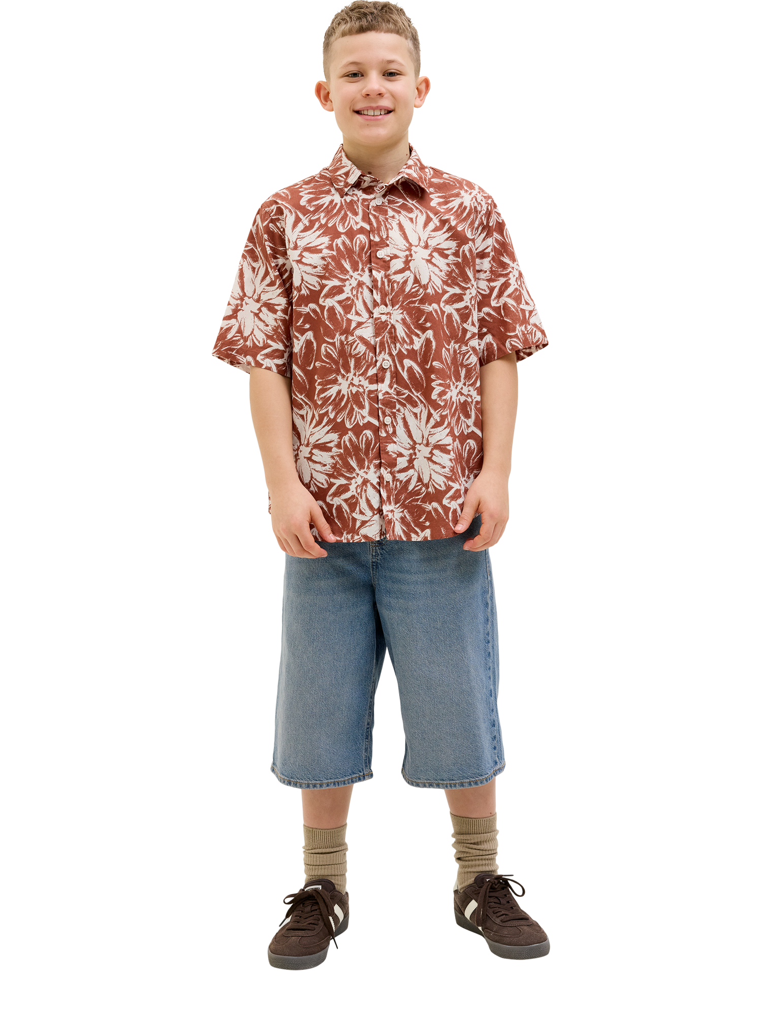 Product image 2 of 6, which shows Jack & Jones Joshua Cotton Short Sleeved Shirt, Arabian Spice, 10 years