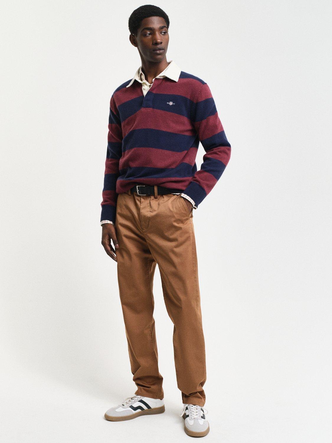 Product image 1 of 4, which shows GANT Regular Fit Cotton Blend Twill Chinos, Roasted Walnut, 32R